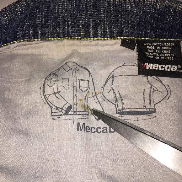 Men's MECCA Denim Jacket size L flaws - Picture 5 of 13